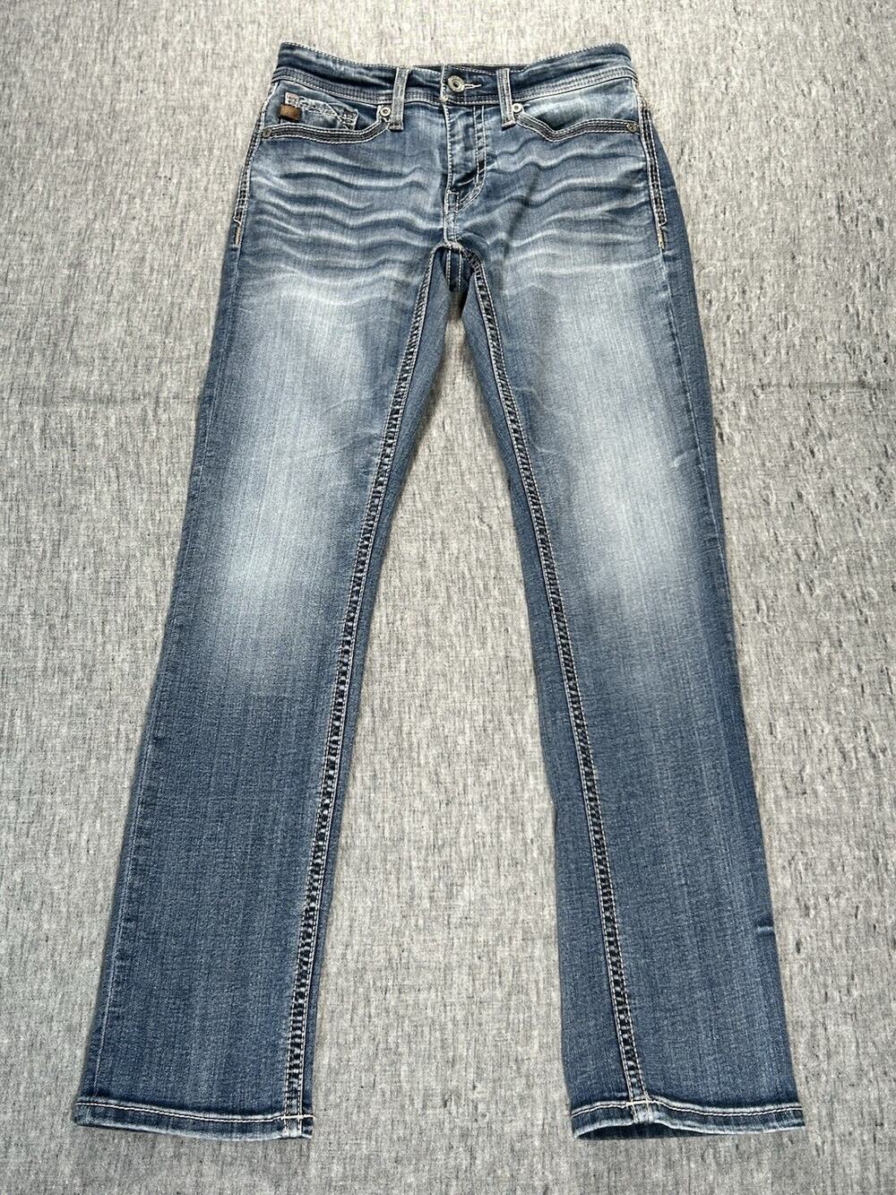 BKE Jake Straight Stretch Jeans Mens 28x32 Blue Denim Grayson Wash Low-Rise